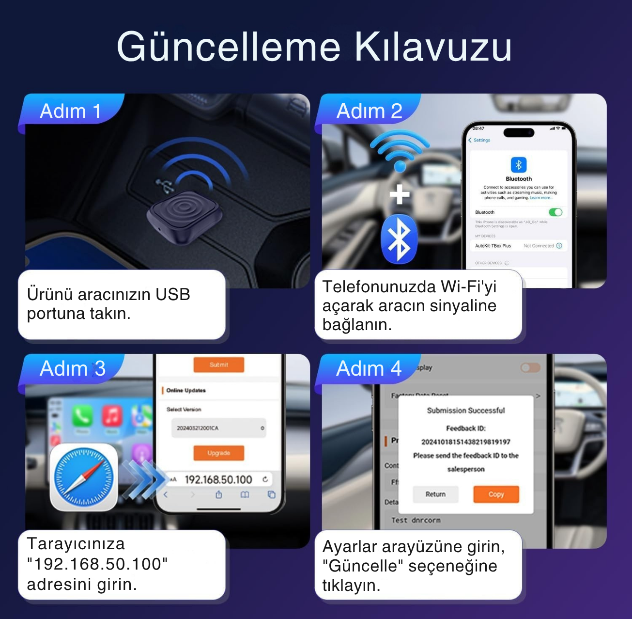 CarlinKit Ultra Mini – Kablosuz CarPlay & Android Auto Adaptörü | Tak-Çalıştır, Bluetooth & Wi-Fi Destekli, Araç Ekranında Spotify, Haritalar ve Çağrı Kontrolü