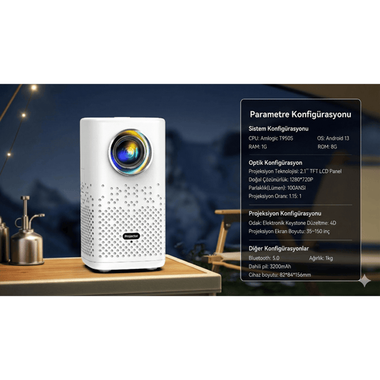 Teknomie Nova Go Mini Projeksiyon Cihazı