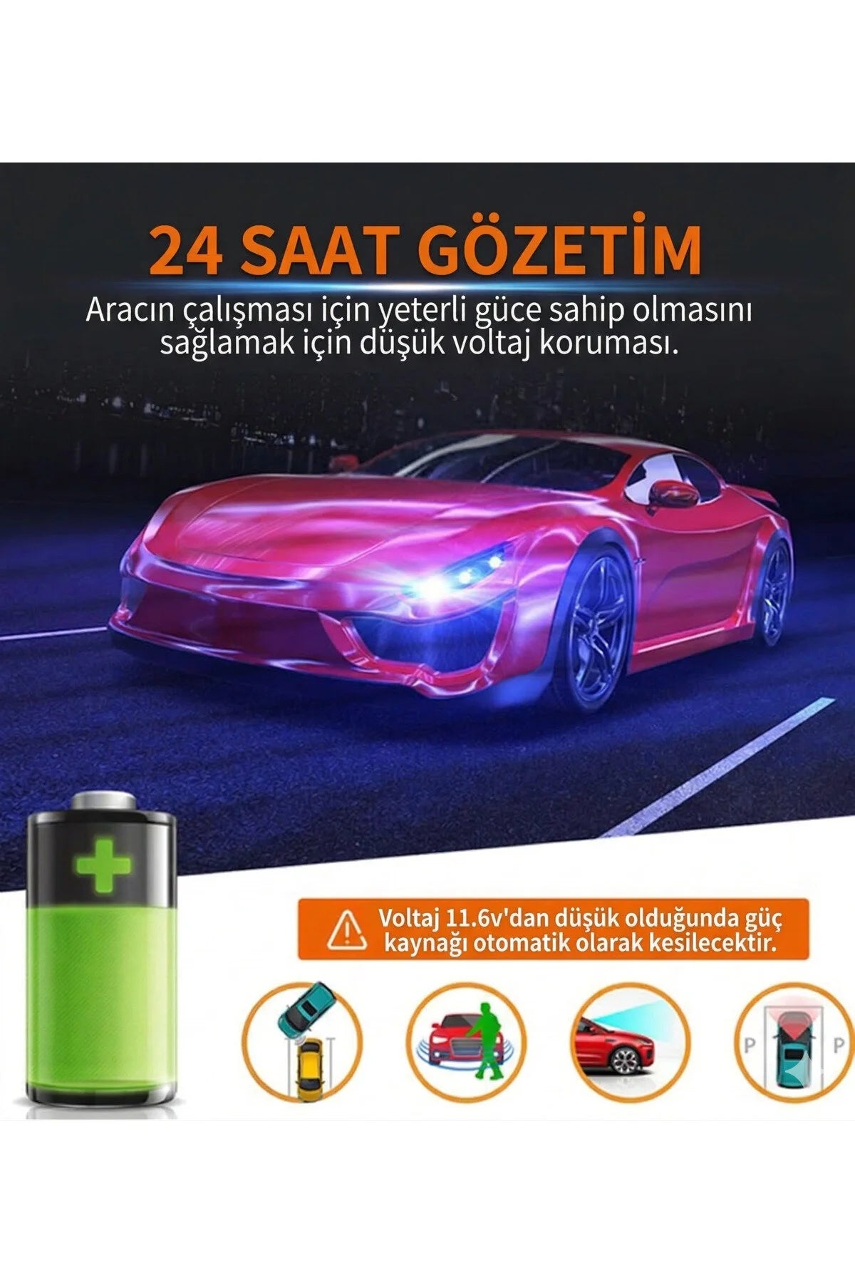 ACC Hardwire Kit - 7/24 Park Modu Sigorta Bağlantı Kablosu - Park Halinde Kayıt İçin Güç Kablosu