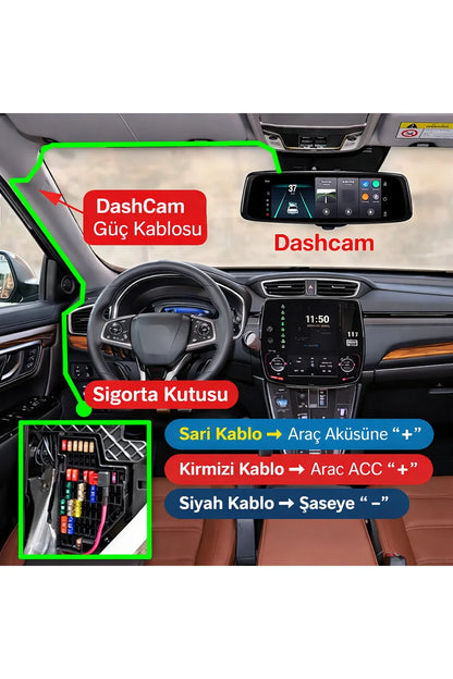 ACC Hardwire Kit - 7/24 Park Modu Sigorta Bağlantı Kablosu - Park Halinde Kayıt İçin Güç Kablosu