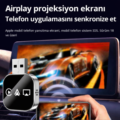 4 in 1 Ekran Yansıtmalı Kablosuz CarPlay & Android Auto Adaptör