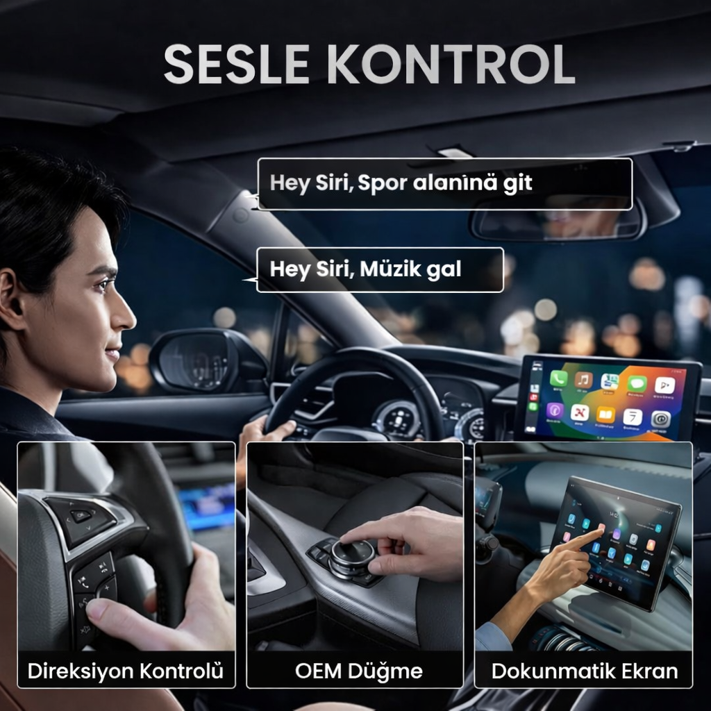 4 in 1 Ekran Yansıtmalı Kablosuz CarPlay & Android Auto Adaptör