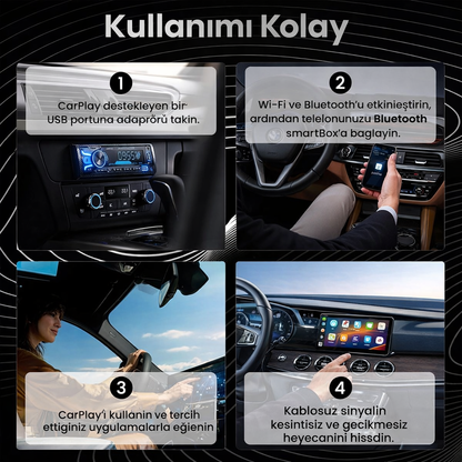 4 in 1 Ekran Yansıtmalı Kablosuz CarPlay & Android Auto Adaptör