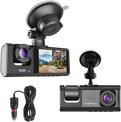 Dual Lens Araç İçi Kamera 1080P Full HD Dash Cam – Ön + İç Kamera, Gece Görüşlü, G-Sensör, Park Modu, WiFi Destekli Araç Kamerası