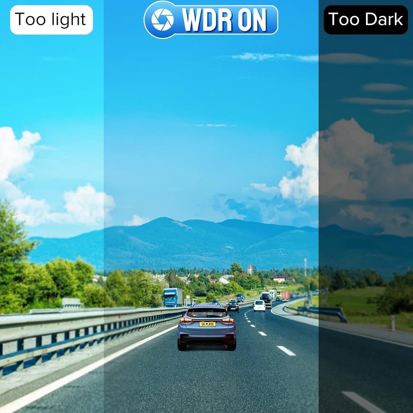 A2 Pro Dash Cam Araç Kamerası – Süper Gece Görüşü, G-Sensör Acil Kilit, 24 Saat Park Modu, WDR, Loop Recording
