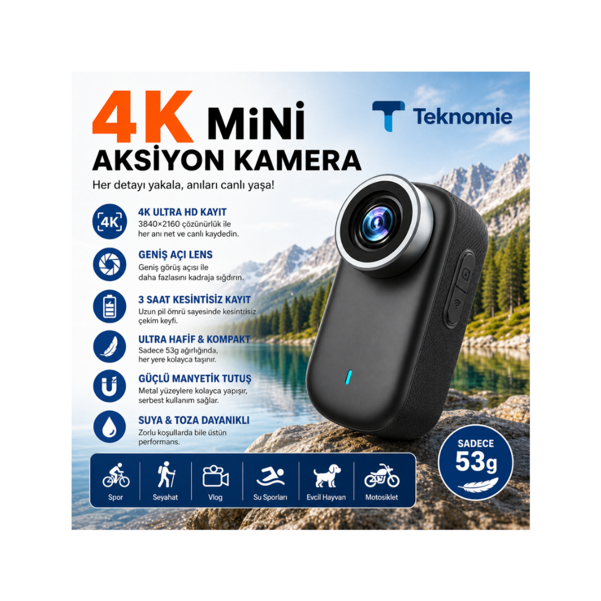 4K Mini Aksiyon Kamerası