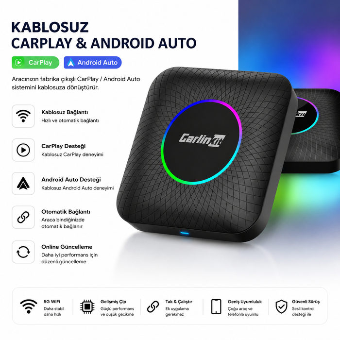 Ai Box Ambient 8GB/128GB Kablosuz Carplay Multimedya Cihazı