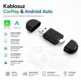Mini 2'in1 Kablosuz CarPlay & Android Auto Adaptör