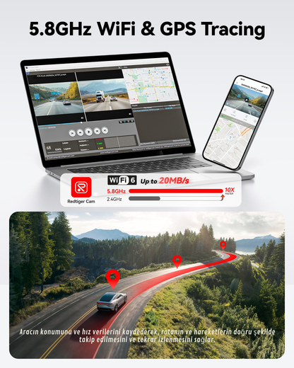 Teknomie 4 Kanallı Full HD Araç Kamerası - 360° Tam Koruma & Wi-Fi Uygulama Destekli