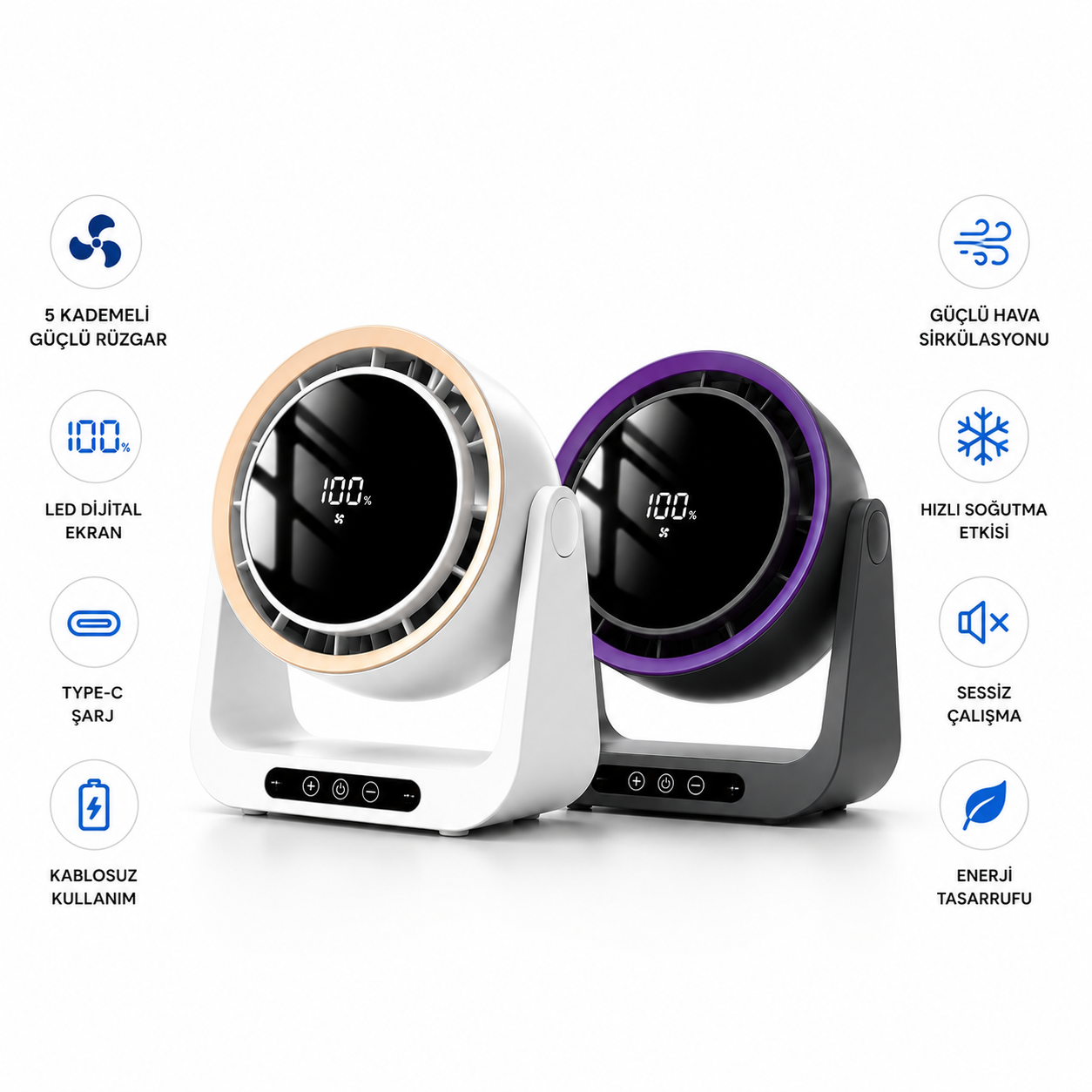 Teknomie F6 Turbo Masaüstü Fanı