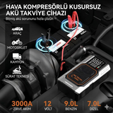 Teknomie 4'in1 Akü Takviye Cihazı ve Dijital Hava Kompresörü