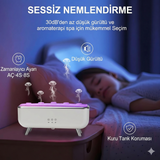 Denizanası Ve Volkan Efektli Hava Nemlendirici Aroma Difüzör 300ml Ses Sensörlü Rgb Işıklı