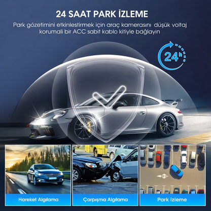 Teknomie 4 Kanallı Full HD Araç Kamerası - 360° Tam Koruma & Wi-Fi Uygulama Destekli